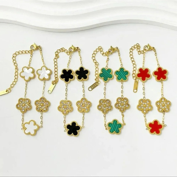 Green Alhambra 18K Gold Stainless Steel Waterproof Bracelet - Picture 5 of 16